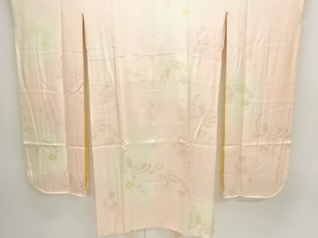 JAPANESE JUBAN FOR FURISODE / WOVEN FLOWER & BUTTERFLY